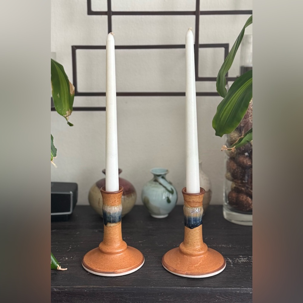 Handmade Ceramic Candle Holders - set of 2